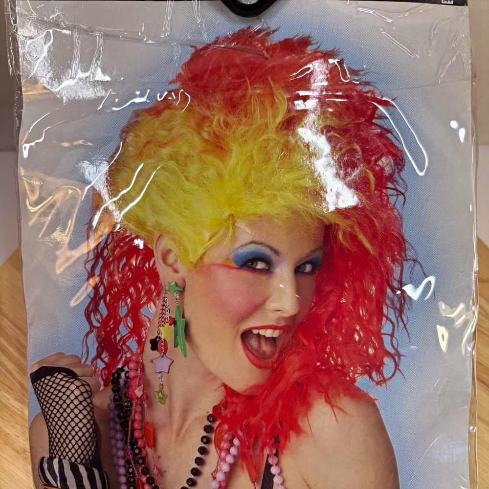California Costume True Colors Wig Red Yellow Adult 80s Pop Star PC70601